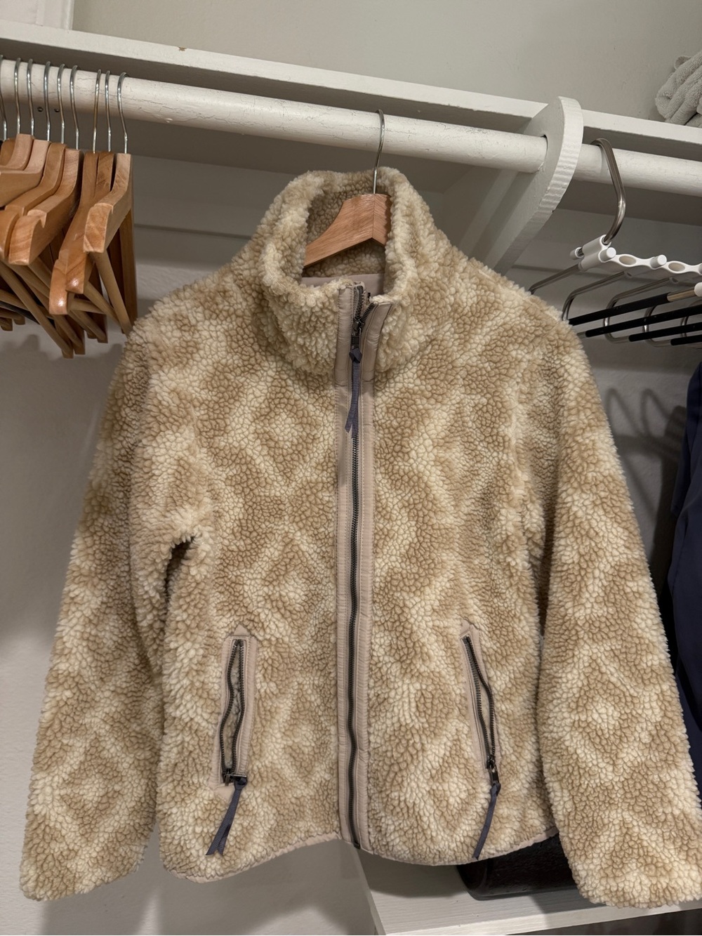 Patagonia Beige Sherpa Zip-Up Jacket